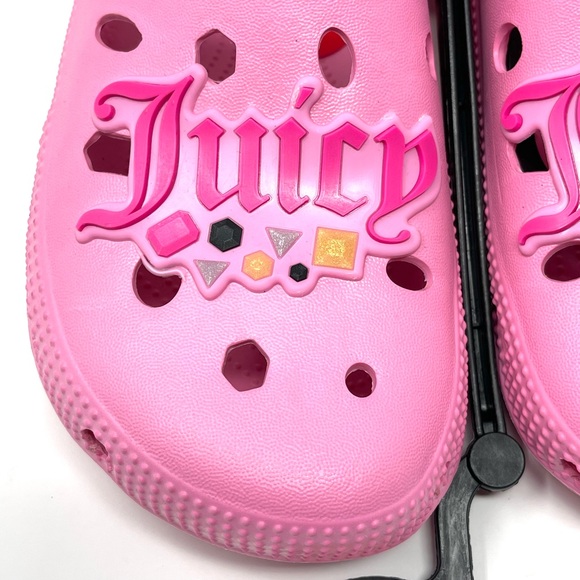 JUICY COUTURE Clogs Shoes Kids Little Girls SIZE 2M Barbie Pink Gems Sandals NWT - Picture 5 of 14